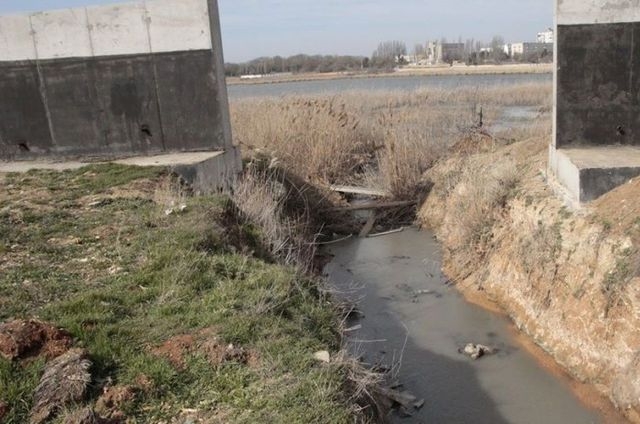 Лечебное озеро в г. Саки полно канализационных стоков